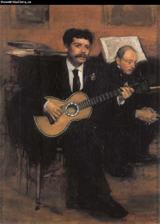 Edgar Degas Lorenzo Pagans Spanish Tenor,and Auguste ge gas,Father of the artist